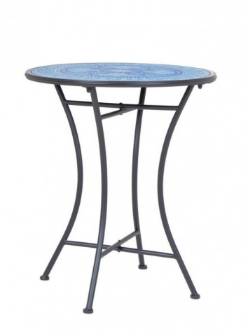 Masa de cafea pentru exterior albastra din ceramica si metal, ∅ 60 cm, Bisanzio Bizzotto - Img 1