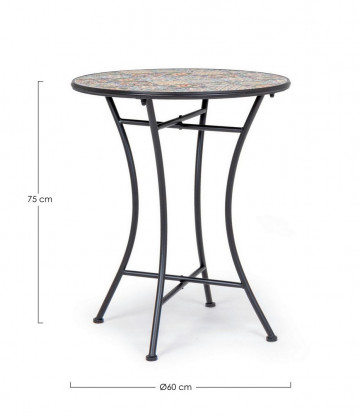Masa de cafea pentru exterior multicolor din metal si ceramica, ∅ 60 cm, Naxos Bizzotto - Img 4