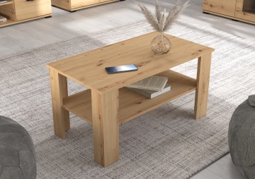 Măsuță de cafea Frazio – 100x55x58 cm – Stejar Artisan – fotografie de produs pe fundal neutru