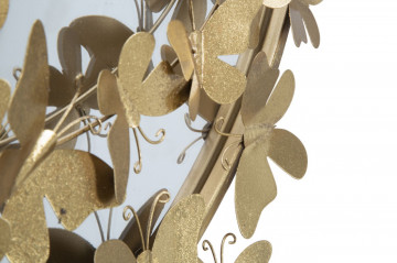 Oglinda decorativa aurie cu rama din metal, ∅ 75 cm, Glam Butterflies Mauro Ferretti - Img 2