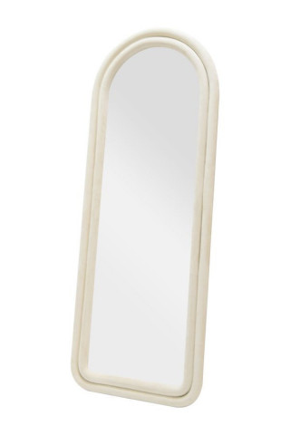 Oglinda decorativa crem din lemn si textil, 160 x 60 x 4 cm, Cloe Mauro Ferreti - Img 2