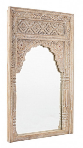 Oglinda dreptunghiulara finisaj natural din lemn de Mango, 120x80 cm, Nawal Bizzotto - Img 4