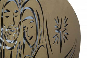 Panou decorativ auriu din metal, 120x2x60 cm, Nativity-B Mauro Ferretti - Img 6