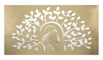 Panou decorativ auriu din metal, 120x2x64 cm, Nativity Mauro Ferretti - Img 1