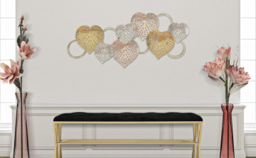 Panou decorativ multicolor din metal, 91x2,5x39,5 cm, Hearts Mauro Ferretti - Img 5