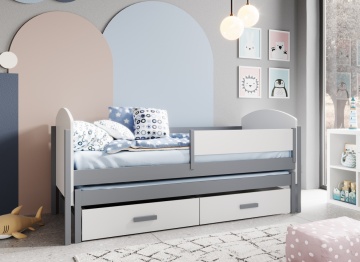 Pat dublu pentru copii, fara saltele, Olen, ADRK Furniture