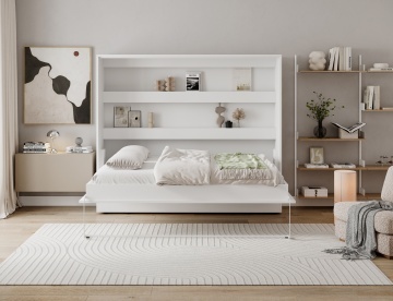 Pat rabatabil Devesto Horizontal Wall 140 alb, 200x140 cm – Alb - Img 5