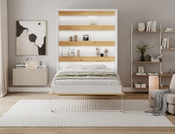 Pat rabatabil Devesto Vertical Wall 140 Artisan Eiche LED, 140x200 cm – Artisan Eiche - Img 5