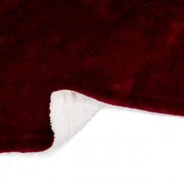 Patura fleece cu blanita Dark Red, Heinner Home, 127x150 cm, 100% poliester, visiniu - Img 6