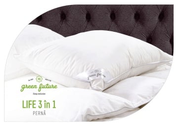 Perna Life 3 in 1, umplutura Nanofibra si fulgi Memory, 50x70 cm - Img 4