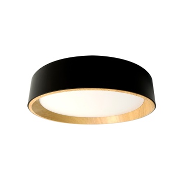Plafoniera LED 48W, ø392 mm, Negru + Fag, Rigel, Kelektron