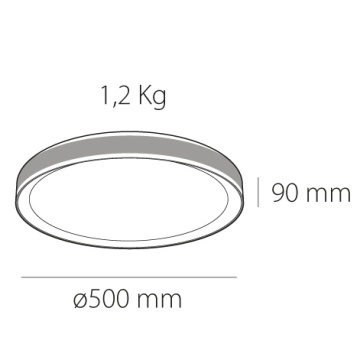 Plafoniera LED 64W, Ø50 cm, Argintiu + Negru, Juliet II, Kelektron - Img 3
