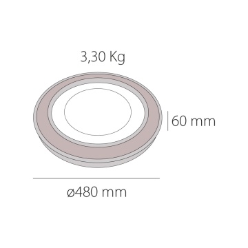 Plafoniera LED Cervás RD, 85W, 5100 lm, Alb + Greige, Kelektron - Img 3