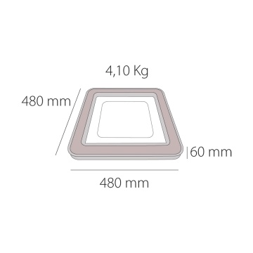 Plafoniera LED Cervás SQ, 100W, 6000 lm, Alb + Greige, Kelektron – imagine alternativă de prezentare