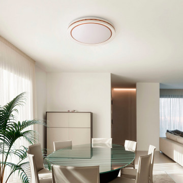 Plafoniera LED Dafne, alb / cupru, dimabila, cu telecomanda, lumina calda / rece / neutra, Kelektron - Img 4