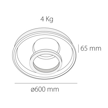 Plafoniera LED Lara, 80W, 3600 lm, Alb, Kelektron - Img 3