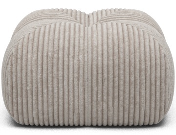 Puf Tapitat Covio 85x85x52 cm, alb Velvet – Modullo 01 - Img 4