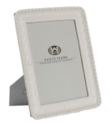 Rama foto alba din sticla si rasina, 20,5 x 2 x 25,5 cm, Bamboo Style Mauro Ferreti