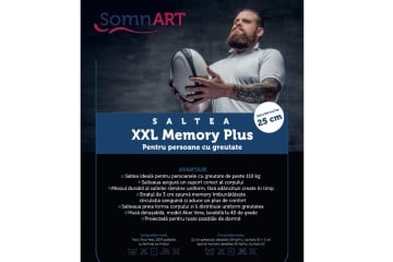 Saltea cu memorie SomnART XXL Memory Plus 160x190, înălțime 25cm, pentru persoane supraponderale, husă Aloe Vera detașabilă, rulată, fermitate mare - Img 6