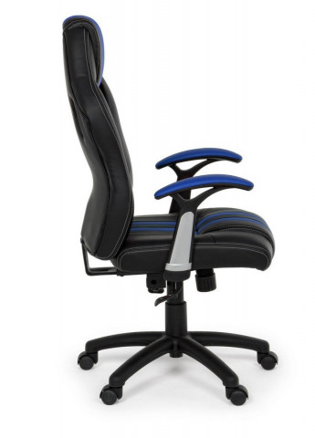 Scaun de birou ajustabil negru/albastru din piele ecologica si metal, Spider Bizzotto - Img 6