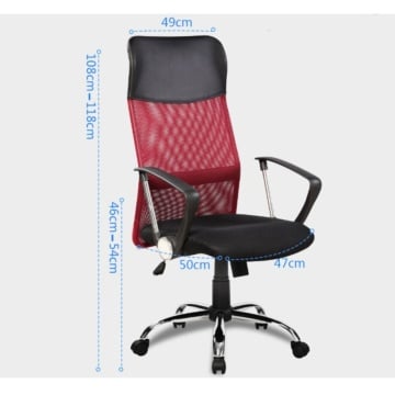 Scaun de birou ergonomic Bedora Lotte, Mesh, Negru/Rosu - Img 6