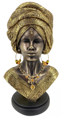 Sculptura aurie / maro din rasina, 21 x 16 x 36,5 cm, Nairobi Mauro Ferreti