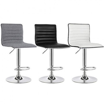 Set 2 scaune bar gri din in si metal, 39,5x32,5x90.5 cm Vasagle - Img 3