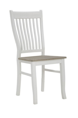 Set 2 scaune dining albe din MDF si lemn de Paulownia, 48 x 43 x 93 cm, Tolone Mauro Ferreti - Img 1