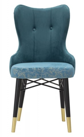 Set 2 scaune dining din catifea si lemn de stejar, 52 x 60 x 95 cm, Kelebek Mauro Ferreti - Img 2