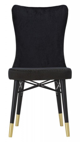 Set 2 scaune dining negre din catifea si lemn de Stejar, Mimoza Mauro Ferretti - Img 2