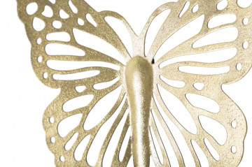 Set 4 decoratiuni de perete aurii din metal, Butterflies Mauro Ferretti - Img 3