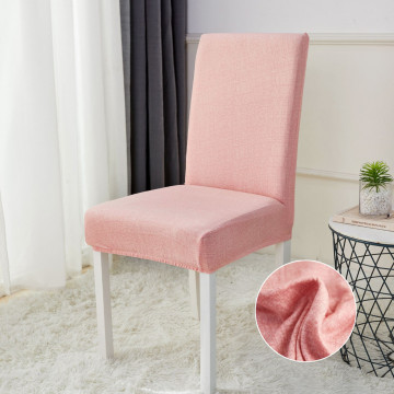 Set 6 huse elastice pentru scaun, poliester / spandex, 6 piese, roz pal, HEJS-33