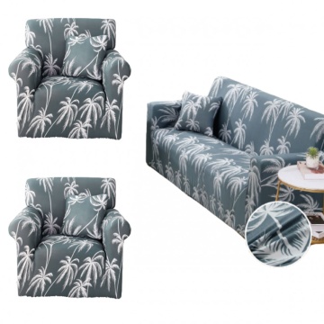 Set huse elastice pentru canapea 3 locuri si 2 fotolii, cu brate, alb / gri, SHEJ-50 – fotografie de catalog din alt cadru