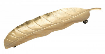 Suport pentru chei auriu din metal, 38x11x3 cm, Leaf Mauro Ferretti - Img 3