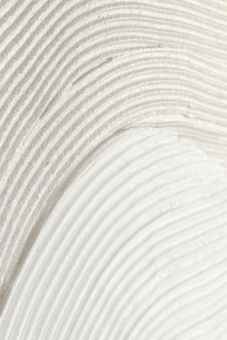 Tablou decorativ alb din panza si lemn de Pin, ∅ 90 cm, Texture Bizzotto - Img 3