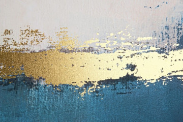 Tablou decorativ albastru/alb din MDF si panza, 67x4,3x94,5 cm, Bold Abstract Bizzotto - Img 2