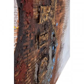 Tablou decorativ din lemn de pin si panza, 90 x 3,5 x 120 cm, Guitar B Mauro Ferreti - Img 5