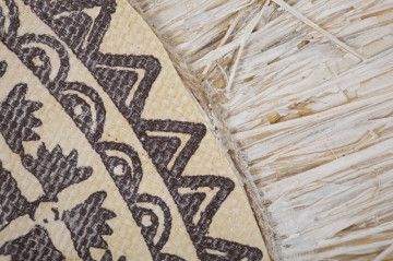 Tablou decorativ maro din lemn de Pin si panza, 100x2,8x100 cm, Malindi Mauro Ferretti - Img 4