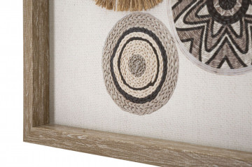 Tablou decorativ maro din lemn de Pin si panza, 70x2,8x35 cm, Marcy-B Mauro Ferretti - Img 4