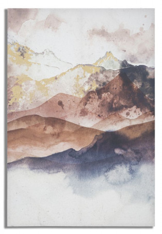 Tablou decorativ multicolor din lemn de Brad si panza, 80x3x120 cm, Mountain Mauro Ferretti - Img 1