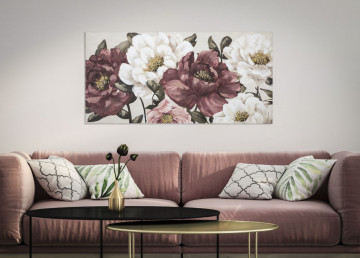 Tablou decorativ multicolor din lemn de Pin si panza, 120x3,7x60 cm, Red Flower-A Mauro Ferretti - Img 5