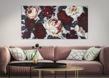 Tablou decorativ multicolor din lemn de Pin si panza, 150x3,8x76 cm, Flowers Mauro Ferretti - Img 6