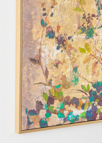 Tablou decorativ multicolor din lemn de Pin si panza, 60x3,2x80 cm, Galeria Flowers Bizzotto - Img 2