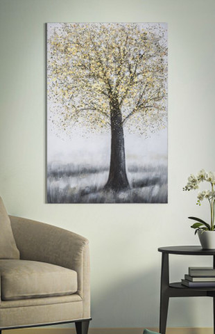 Tablou decorativ multicolor din lemn de Pin si panza, 80x3,8x120 cm, Tree Mauro Ferretti - Img 5