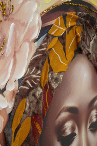 Tablou decorativ multicolor din panza si lemn de brad, 72 x 102 x 4,5 cm, Ayda A Mauro Ferreti - Img 3