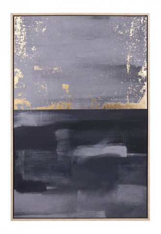 Tablou decorativ negru/gri din MDF si panza, 62,6x4,3x92,6 cm, Bold Abstract Bizzotto - Img 1