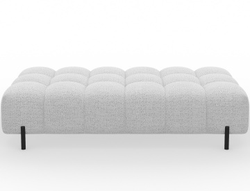 Taburet Tapitat cu Picioare Ferivo, 140x70x40 cm, alb bouclé – Royal 01 - Img 4