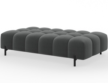 Taburet Tapitat cu Picioare Ferivo, 140x70x40 cm, dark gri plush – Sola 06