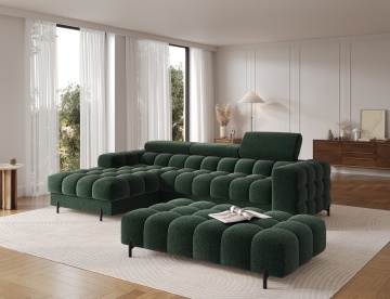 Taburet Tapitat cu Picioare Ferivo, 140x70x40 cm, dark verde velvet – Amore 35 - Img 5
