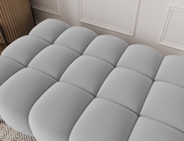 Taburet Tapitat cu Picioare Ferivo, 140x70x40cm, gri plush – Royal 18 - Img 8